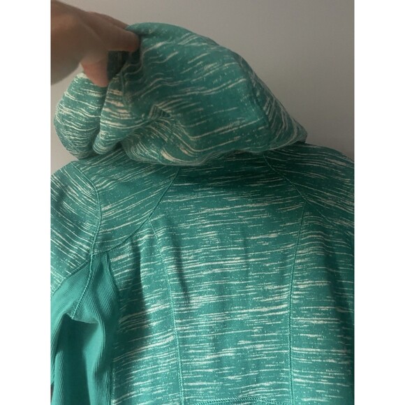 Zella Womens Scuba Hoodie Jacket Slim Size Medium Full Zip Space Dye Thumb Hole. - Picture 3 of 13